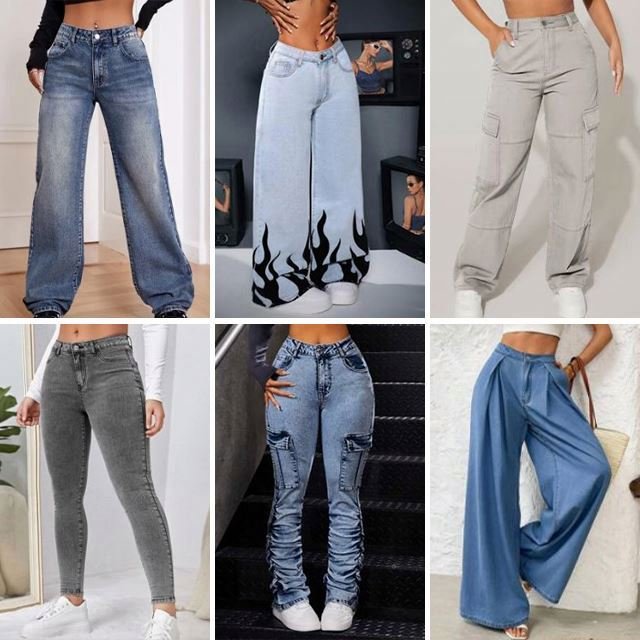 2024 hot selling women's casual elastic washed denim fashionable straight leg high waist slim fit jeans pants randomly shipped