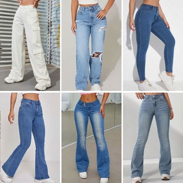 2024 hot selling women's casual elastic washed denim fashionable straight leg high waist slim fit jeans pants randomly shipped