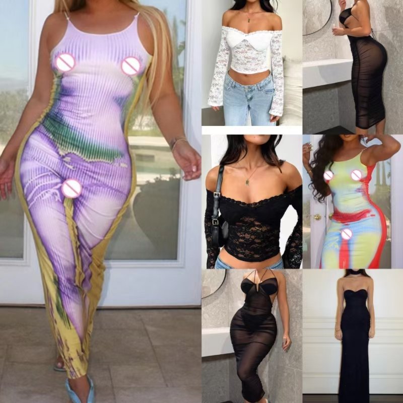 Branded Clothes Women's Mix Style Stock Dresses T-shirts Small Shirts Pants