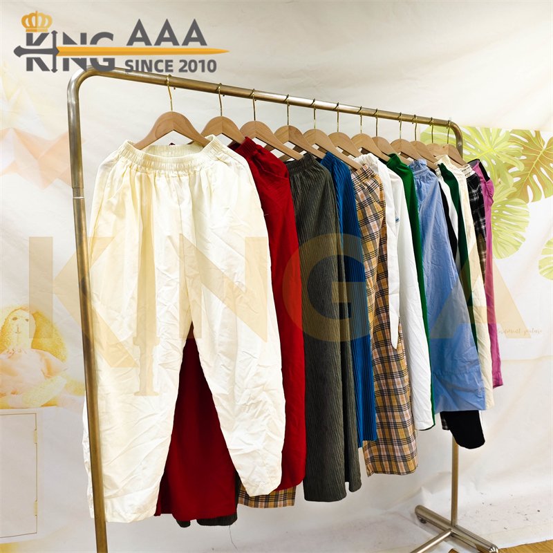 Wholesale Women's Female Trousers Loose Pants High Waist Straight Loose Street Casual Pants Second Hand Used Clothes
