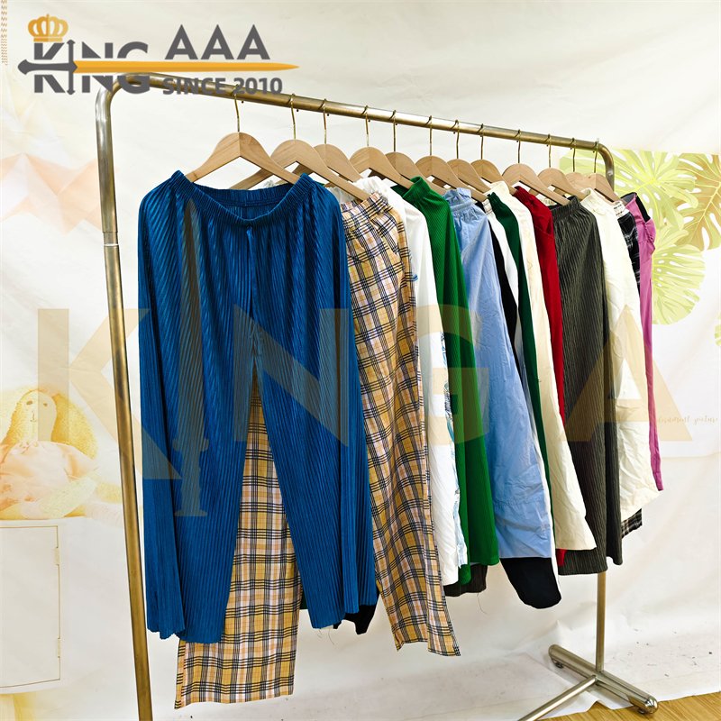 Wholesale Women's Female Trousers Loose Pants High Waist Straight Loose Street Casual Pants Second Hand Used Clothes