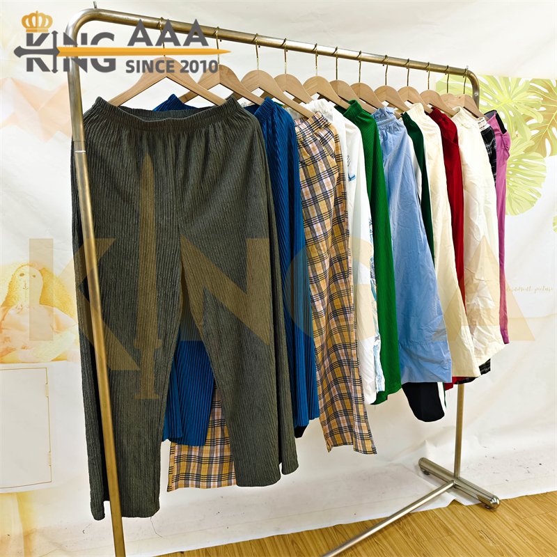 Wholesale Women's Female Trousers Loose Pants High Waist Straight Loose Street Casual Pants Second Hand Used Clothes