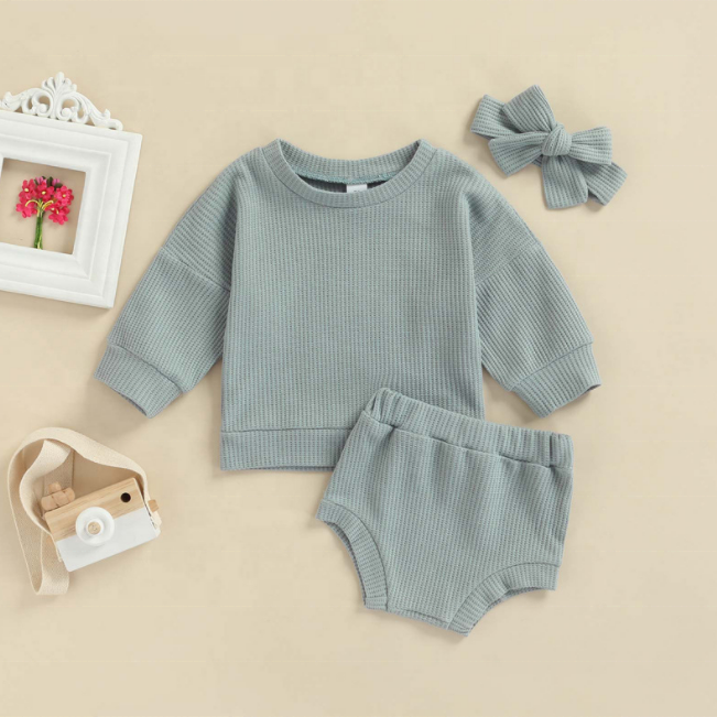 children clothes ribbed top with bloomers sets without clothes cheap baby spring clothing 0-3 month newborn clothes gift sets