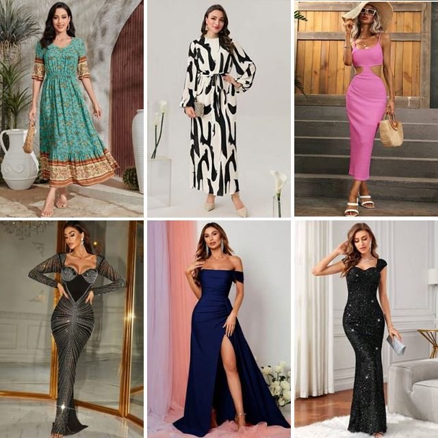 Inventory wholesale used casual loose printed dresses mixed wholesale batch random shipment