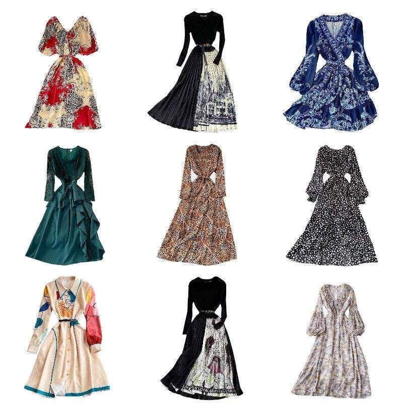 Wholesale stock high quality 2022 spring summer new frilly lace used dress women's used dress stock wholesale