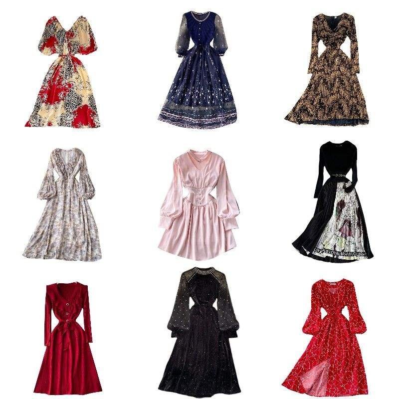 Wholesale stock high quality 2022 spring summer new frilly lace used dress women's used dress stock wholesale