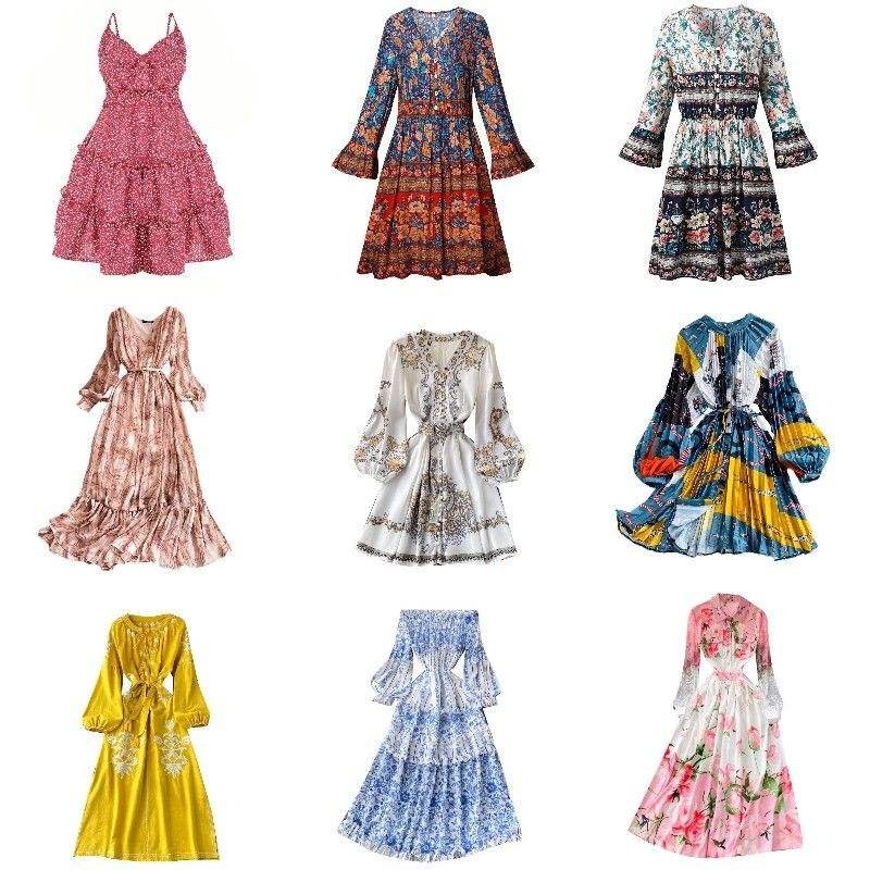 Wholesale stock high quality 2022 spring summer new frilly lace used dress women's used dress stock wholesale