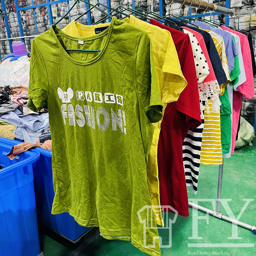 FengYang Ukay T-shirt Branded Used Clothes Bales for Women Men Used Short T-shirt for Adult Grade A/B Used Clothes