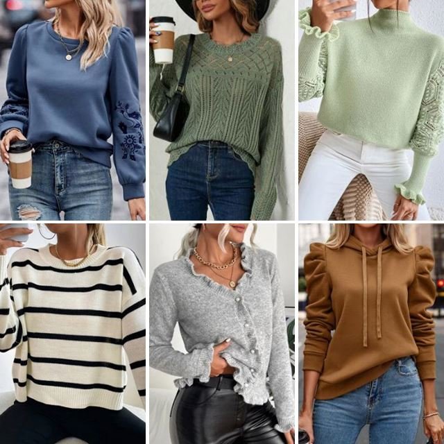 Wholesale high-quality long sleeved winter women's knitted round neck pullover embroidered sweaters Used