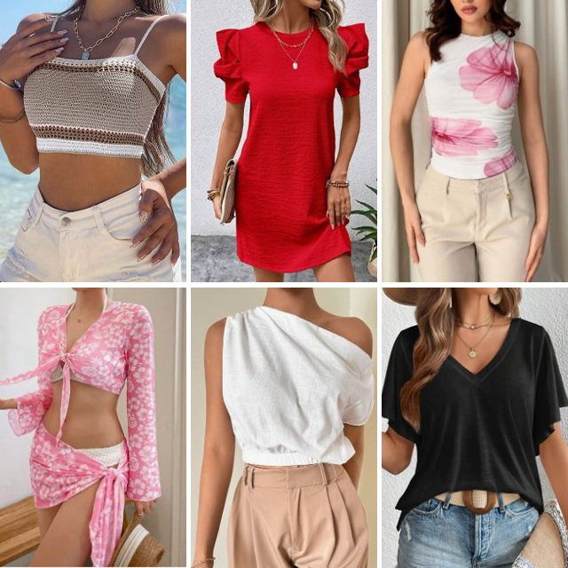 Clearance Summer Women's Mixed T-shirt Fashion Printed Dress Short Skirt Top Bulk Mixed Clothing Random Shipping