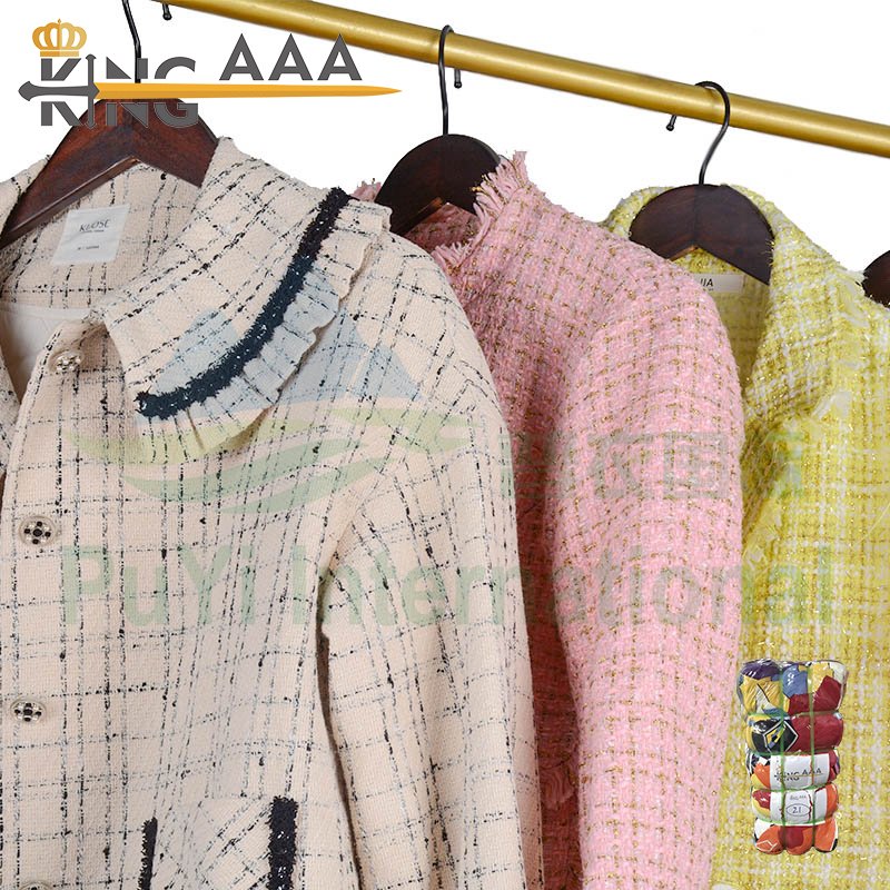 Luxury Branded Used Winter Clothes Women's Tweed Jacket Second Hand Ladies Wool Blends Channel Style Coat Suit Apparel For Women