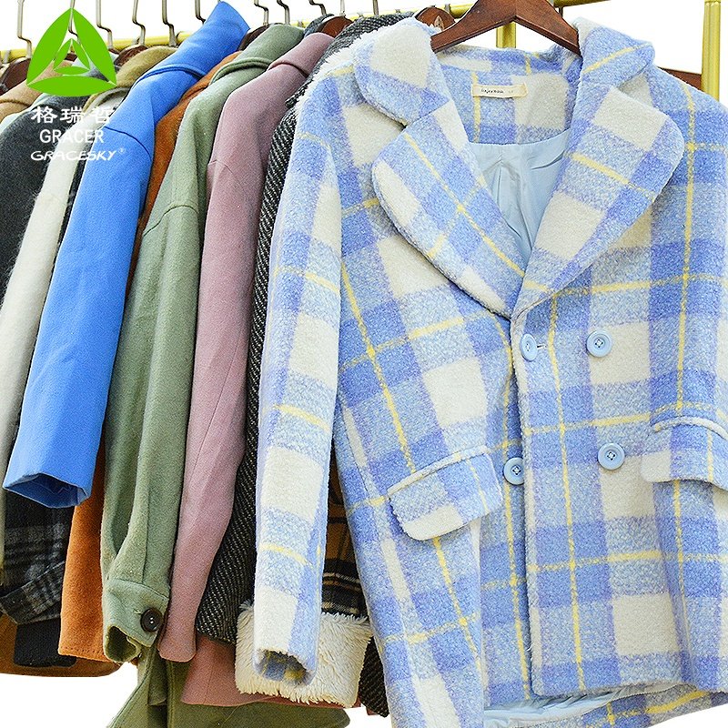 Gracer Brand Used Worsted Coat Suppliers For Second Hand Clothing Used Clothes