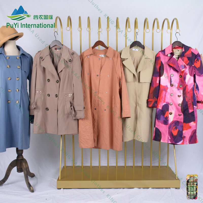 Winter fashion overcoat long coat used clothes japan supplier second hand mixed clothes for ladies