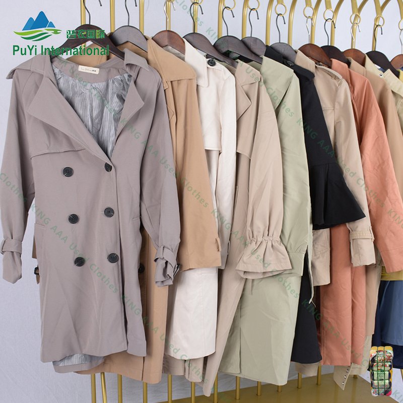 Winter fashion overcoat long coat used clothes japan supplier second hand mixed clothes for ladies