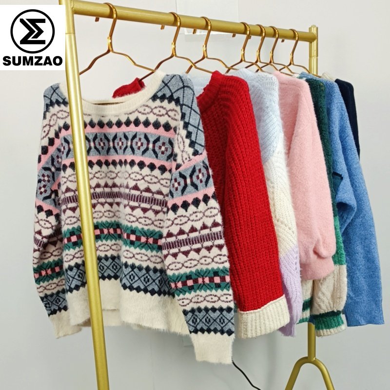 Grade a cashmere sweater bales baju second hand clothes pakaian bekas pullover used clothes bales women's sweater used clothes