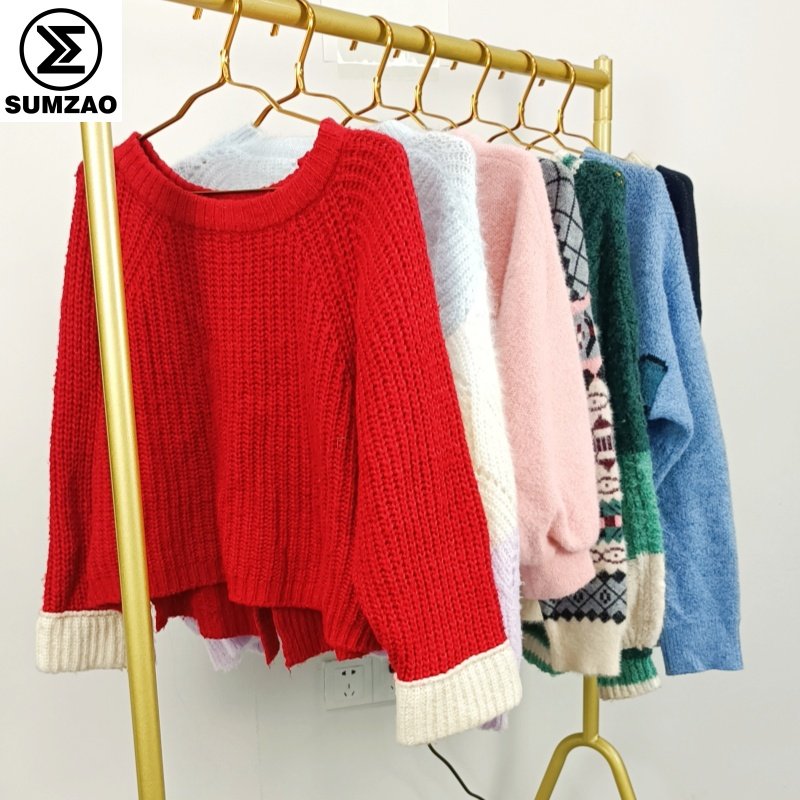 Grade a cashmere sweater bales baju second hand clothes pakaian bekas pullover used clothes bales women's sweater used clothes