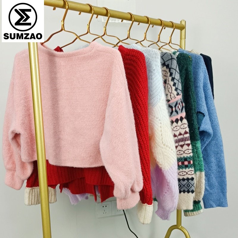 Grade a cashmere sweater bales baju second hand clothes pakaian bekas pullover used clothes bales women's sweater used clothes