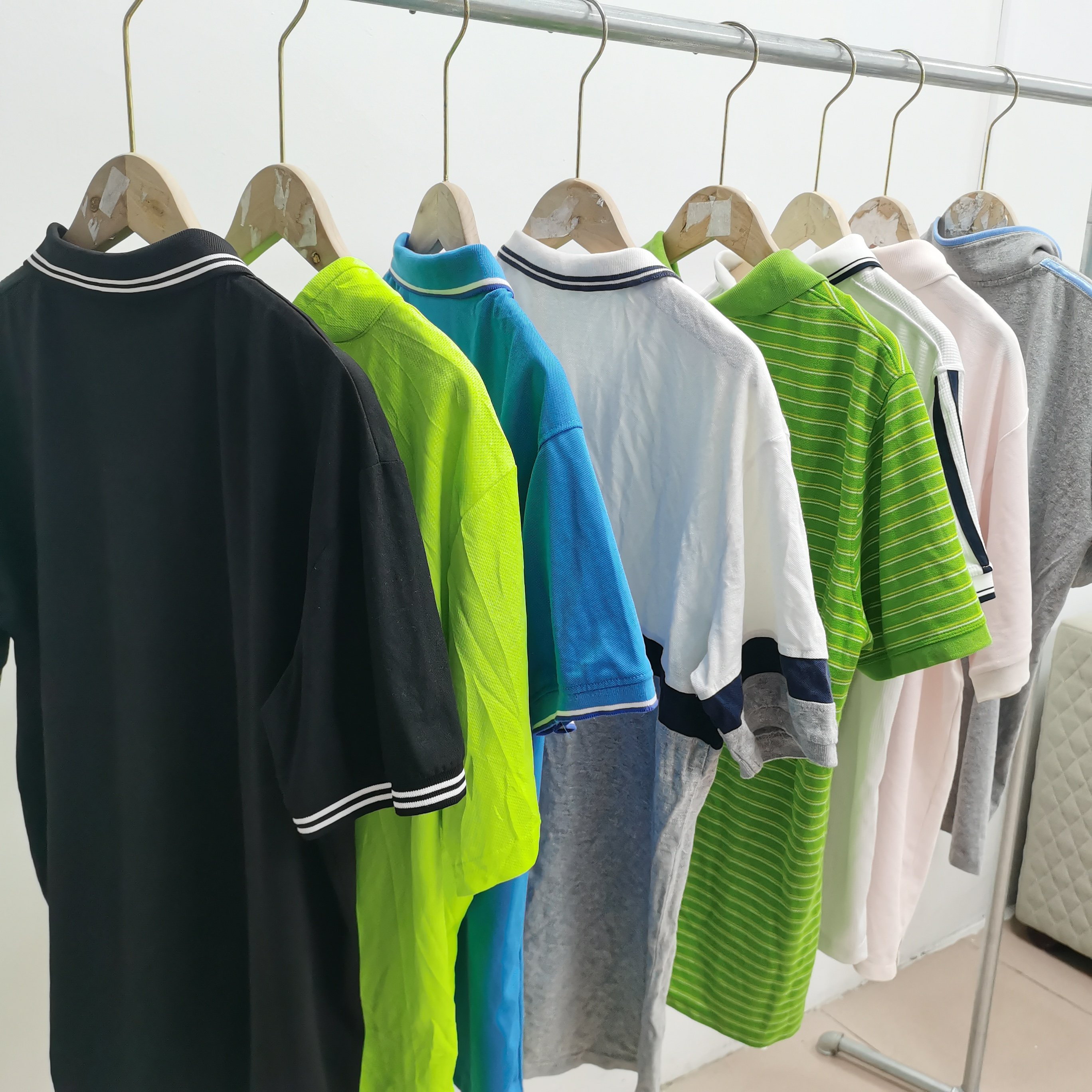 A Grade Men's T-shirt Korean style second-hand men's casual T-shirt High quality men's POLO shirt used clothe bales