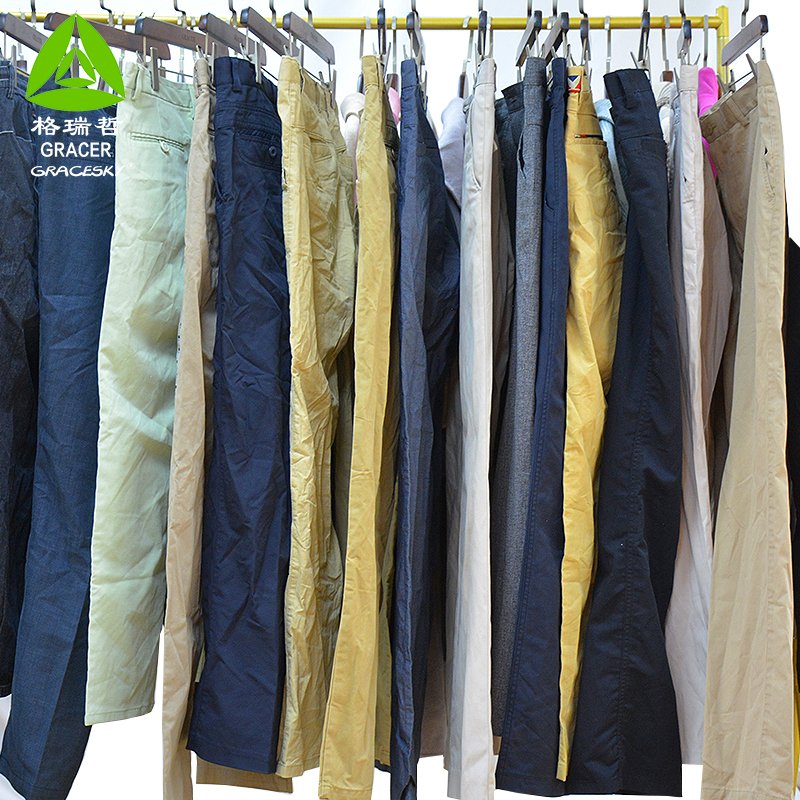 Low Price Overstock Used Clothes Cotton Pants Men'S Summer Second Hand Clothing Bales In Botswana