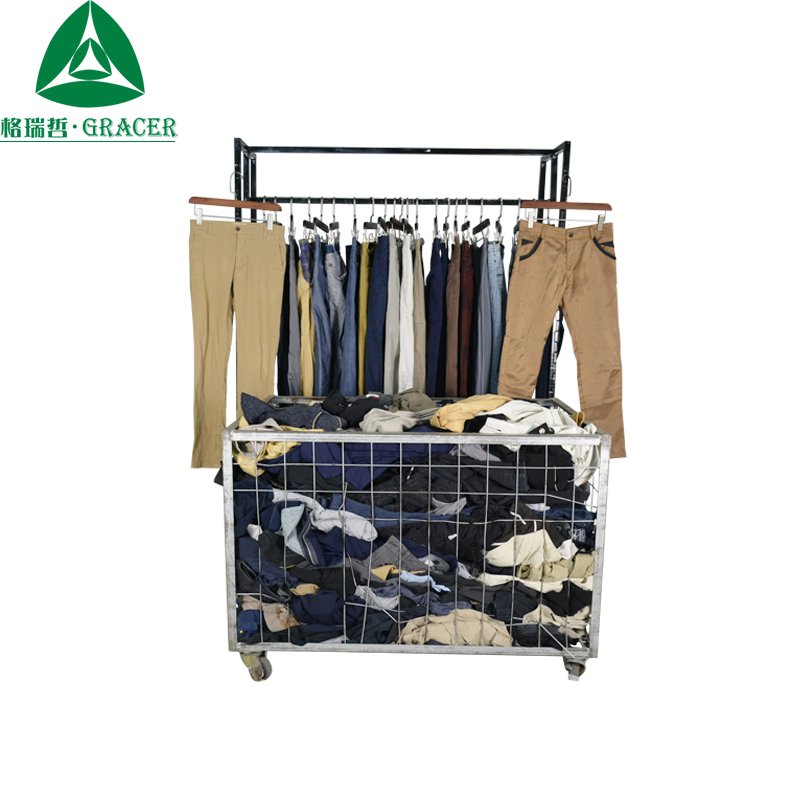 Low Price Overstock Used Clothes Cotton Pants Men'S Summer Second Hand Clothing Bales In Botswana