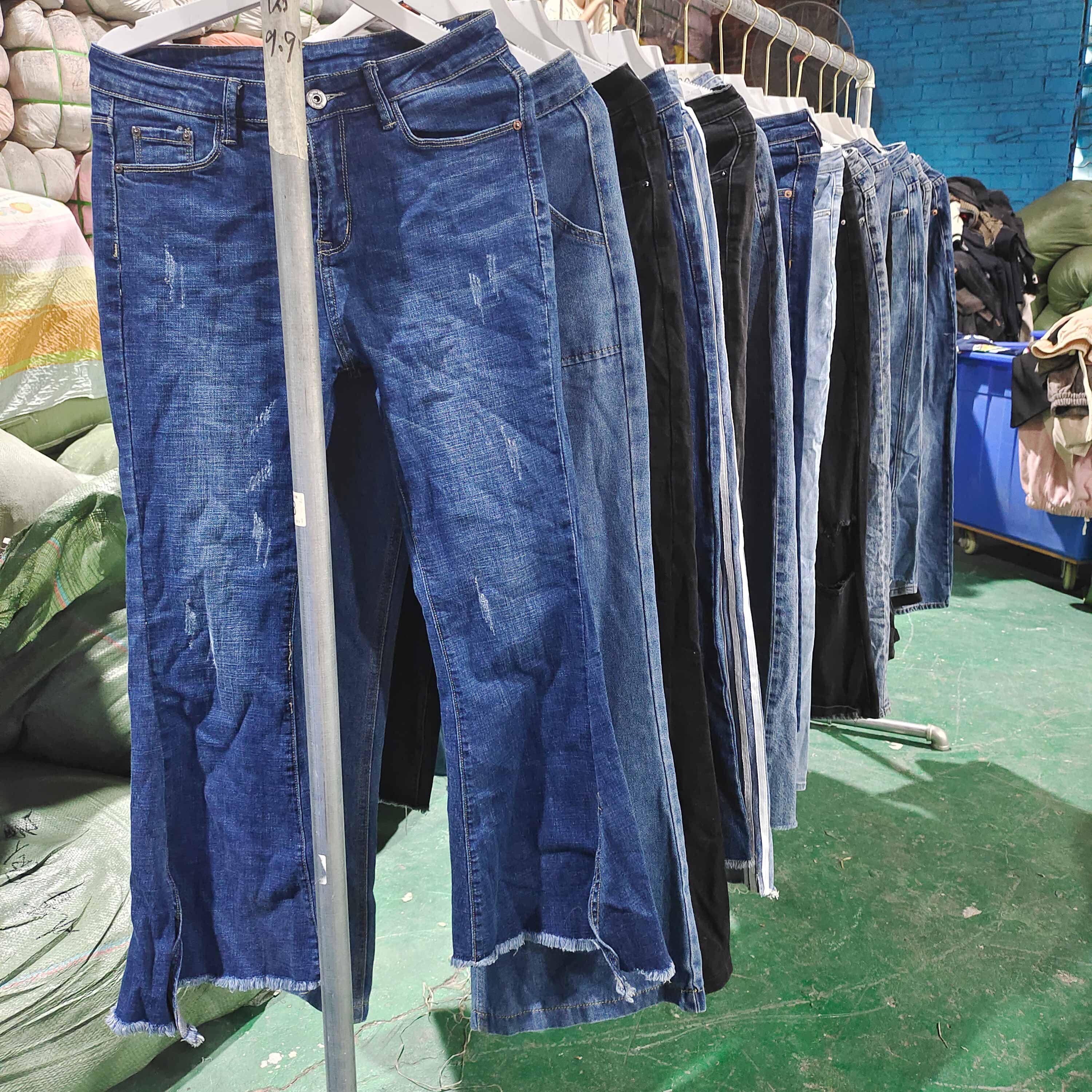 Used Wide Leg Trousers Flared Pants Japan Women's Used Clothing Stock Bale Second Hand Clothes Bales