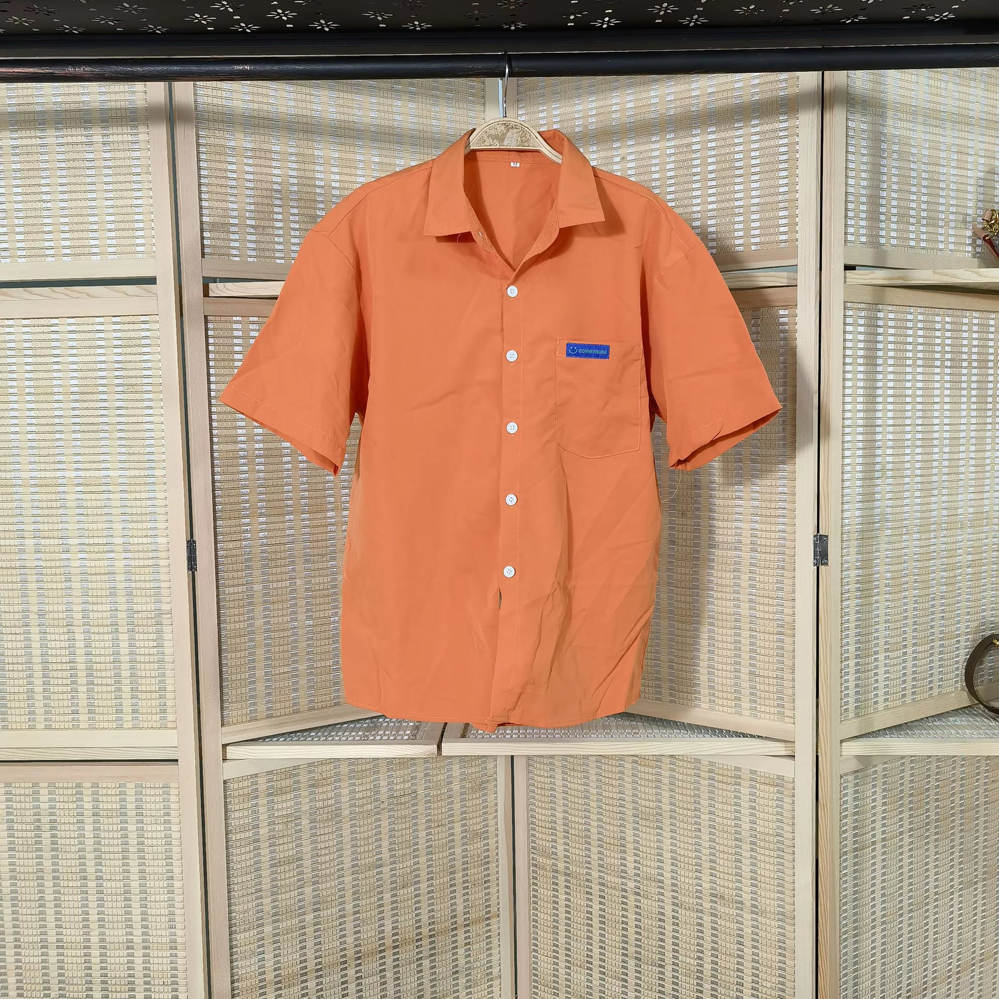 Wholesale Casual Turndown Collar Print Short Sleeve Button Used A Short Shirt Second Hand Clothes