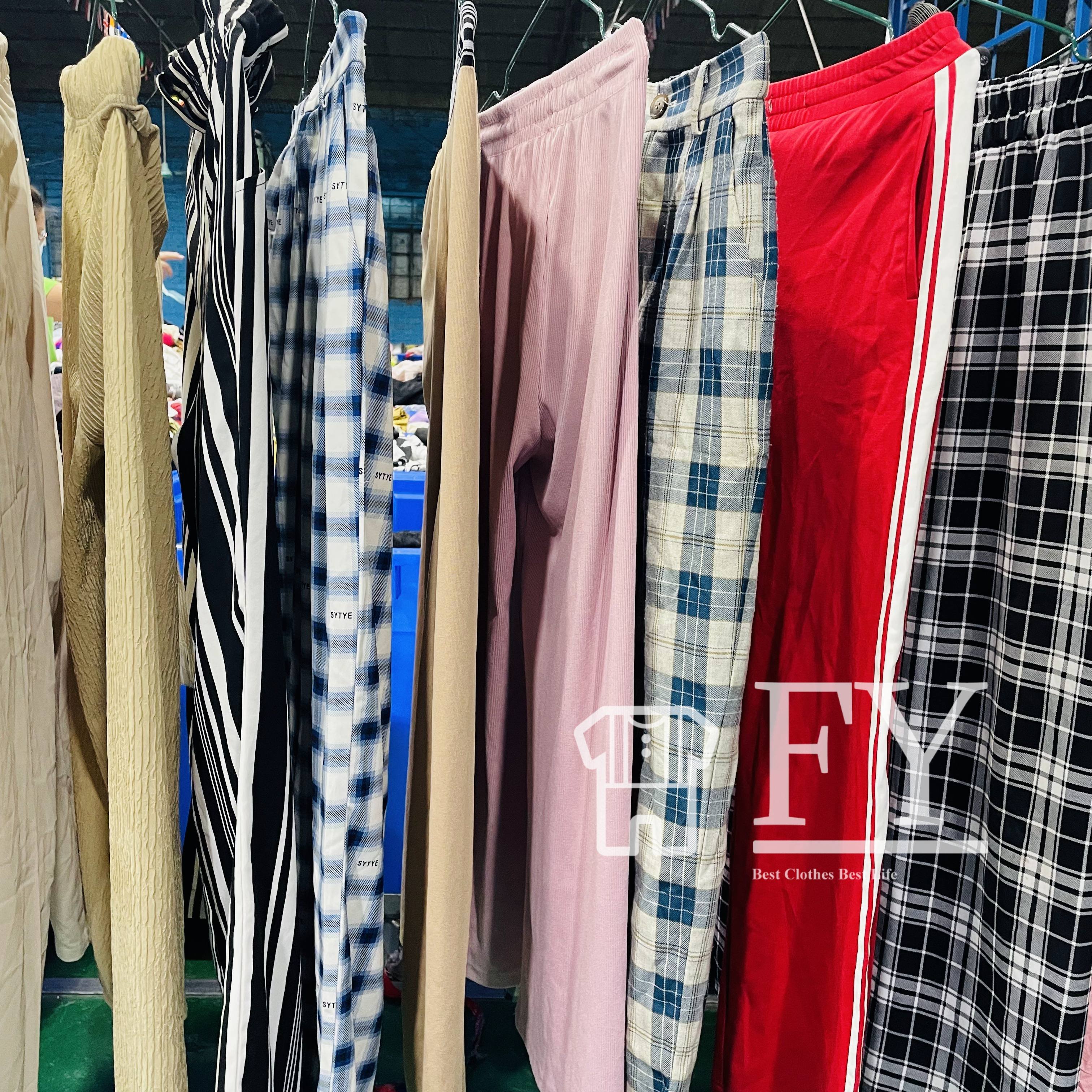 FengYang Used Clothes Women Casual Pants for Bales Children Adult Women Men Sort A/b Factory Outlet