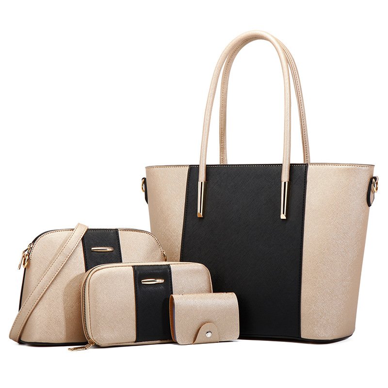 2024 Vintage PU Leather Large Capacity Four-Piece Set New Fashion Dress Lady Summer Bohemian Vintage Portable Two Polyester
