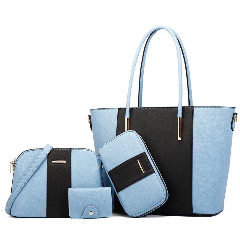 2024 Vintage PU Leather Large Capacity Four-Piece Set New Fashion Dress Lady Summer Bohemian Vintage Portable Two Polyester