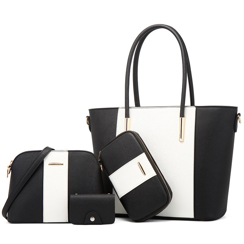 2024 Vintage PU Leather Large Capacity Four-Piece Set New Fashion Dress Lady Summer Bohemian Vintage Portable Two Polyester
