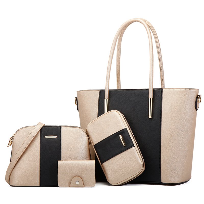 2024 Vintage PU Leather Large Capacity Four-Piece Set New Fashion Dress Lady Summer Bohemian Vintage Portable Two Polyester