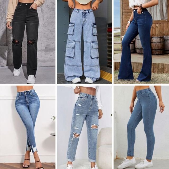 2024 Wholesale sexy high waisted tight fitting women's jeans loose casual jeans mixed random shipment
