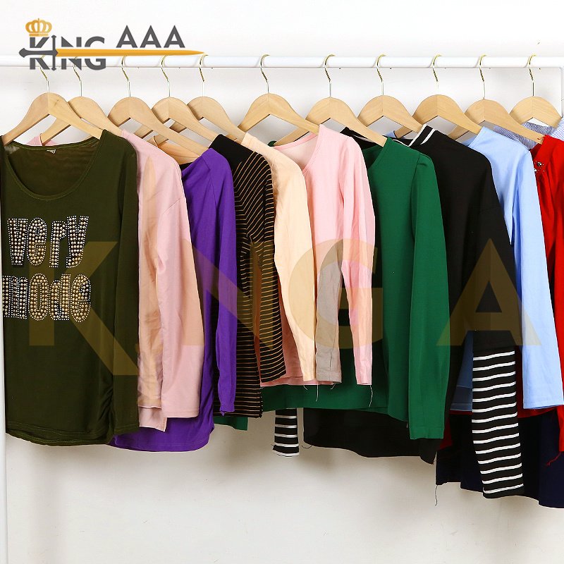 Wholesale Thrift Ladies Vintage T Shirt Used Clothes Cotton Second Hand Ukay Ukay Bale Long Clothing Apparel Stock