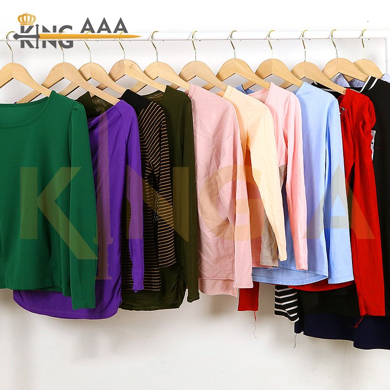 Wholesale Thrift Ladies Vintage T Shirt Used Clothes Cotton Second Hand Ukay Ukay Bale Long Clothing Apparel Stock