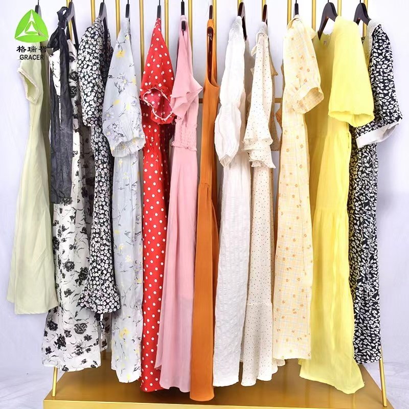 Bulk Wholesale High End Cotton Dress Second Hand Mixed Sizes Clothes Stock