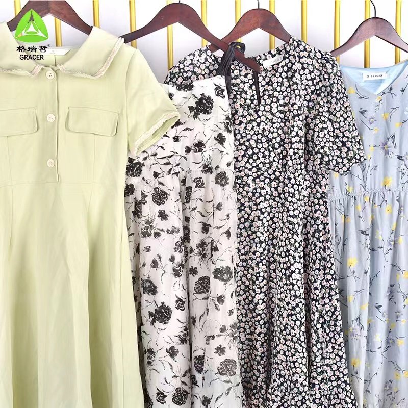Bulk Wholesale High End Cotton Dress Second Hand Mixed Sizes Clothes Stock