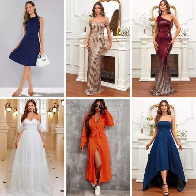 Wholesale of dresses used Sexy deep V-neck dresses Ladies elegant dresses Clearance