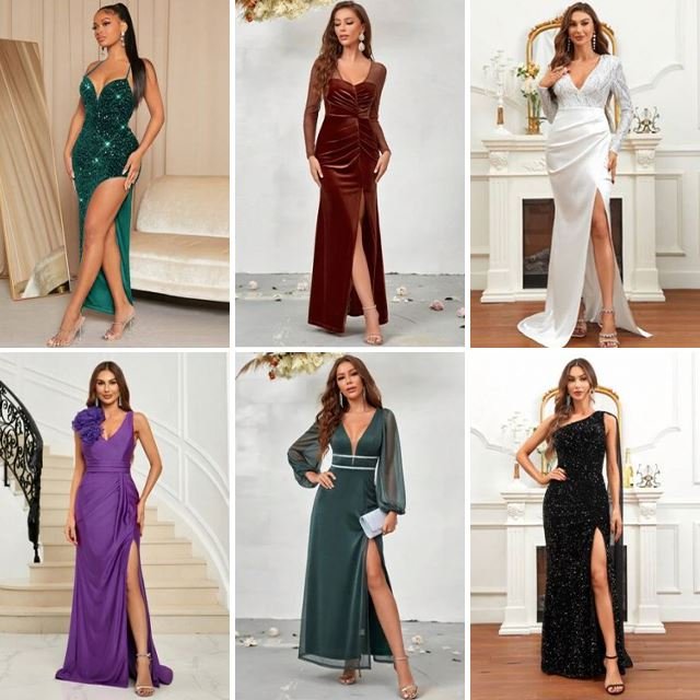 Wholesale of dresses used Sexy deep V-neck dresses Ladies elegant dresses Clearance