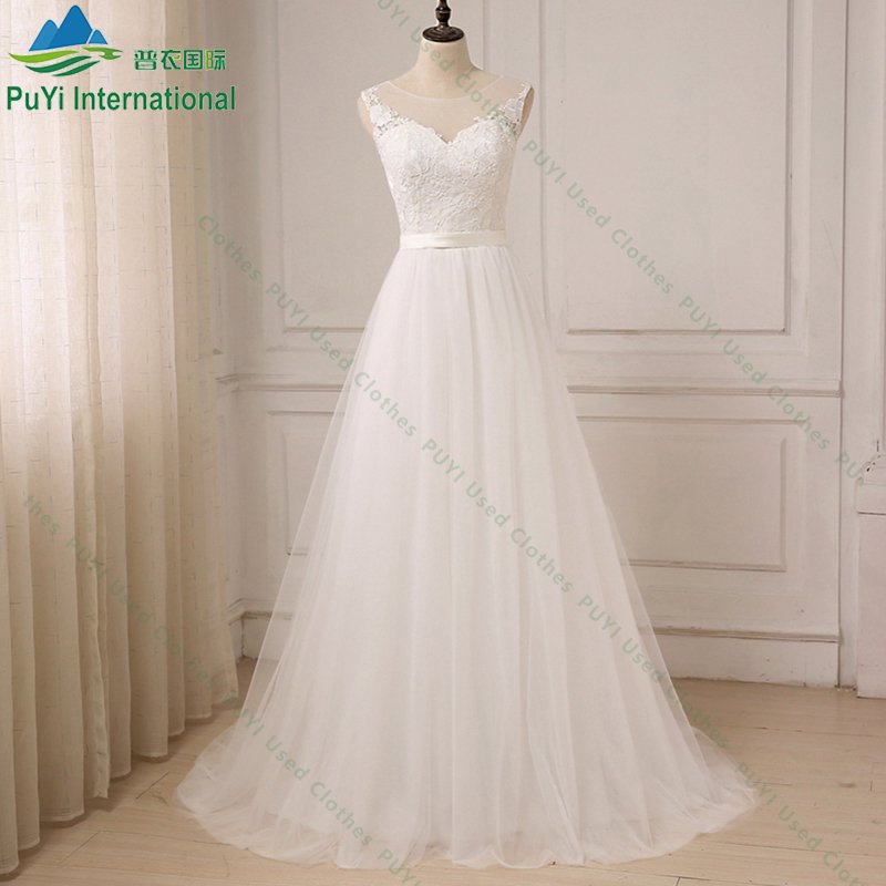 Chiffon Wedding Gowns Used Dress Summer Bales Used Clothes Top Quality Used Dresses Luxury Bridal Gown Silk Dress