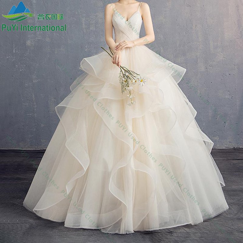 Chiffon Wedding Gowns Used Dress Summer Bales Used Clothes Top Quality Used Dresses Luxury Bridal Gown Silk Dress