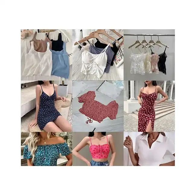 2024 Fashion Wholesale Contract Factory Bulk Clothing Short Skirt Women's Shirt Top Dress