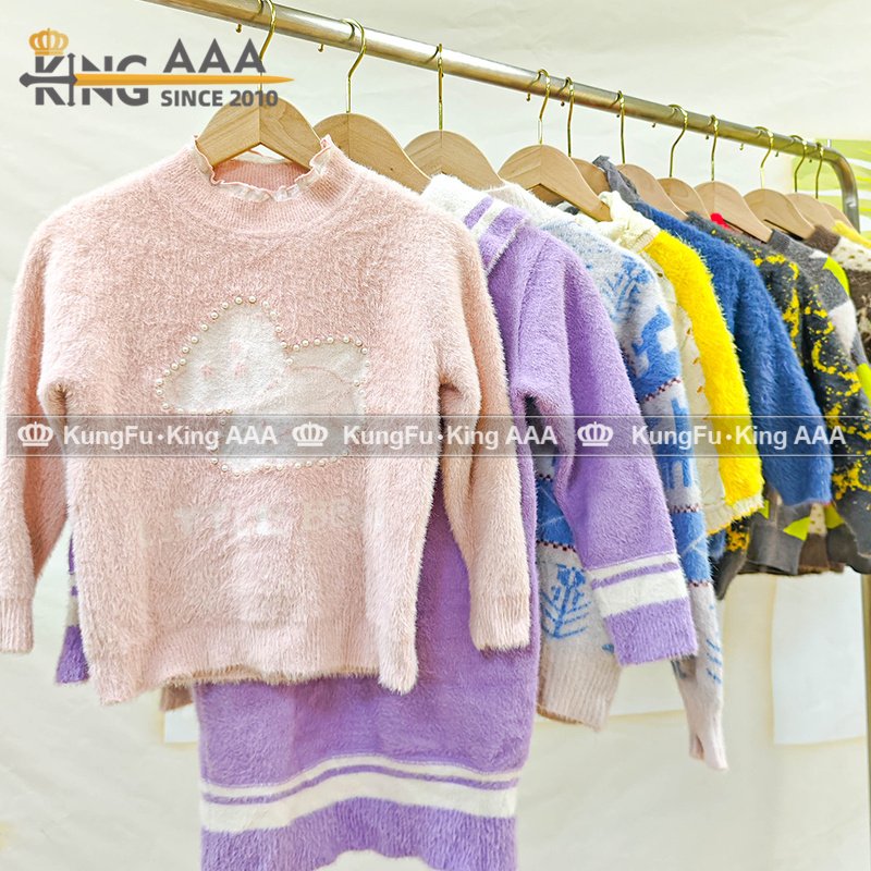KINGAAA used sweater us bales used clothes kids children used clothes per kg for boys and girls bale used kids clothes