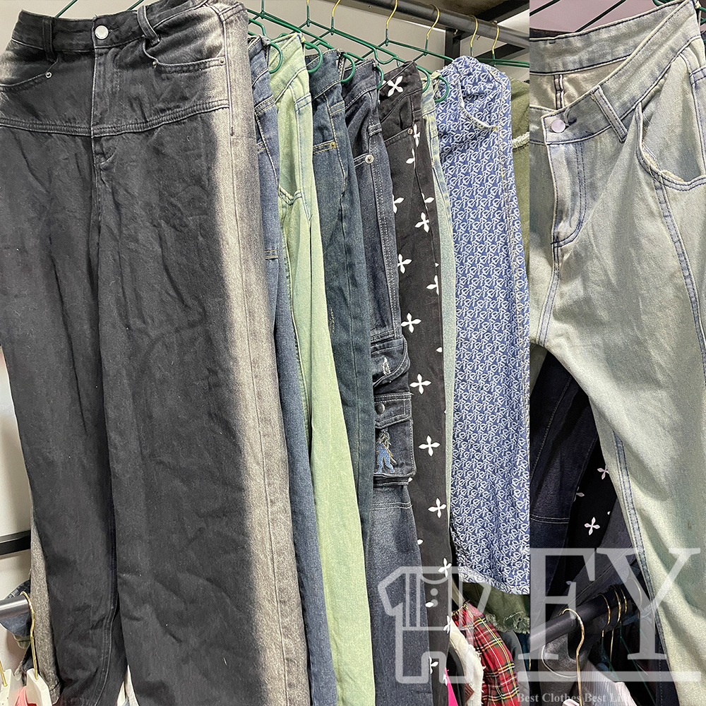 FengYang Jeans Used Clothes for Bales Used Jeans for Men Women Men Children Adult Grade A Factory Outlet