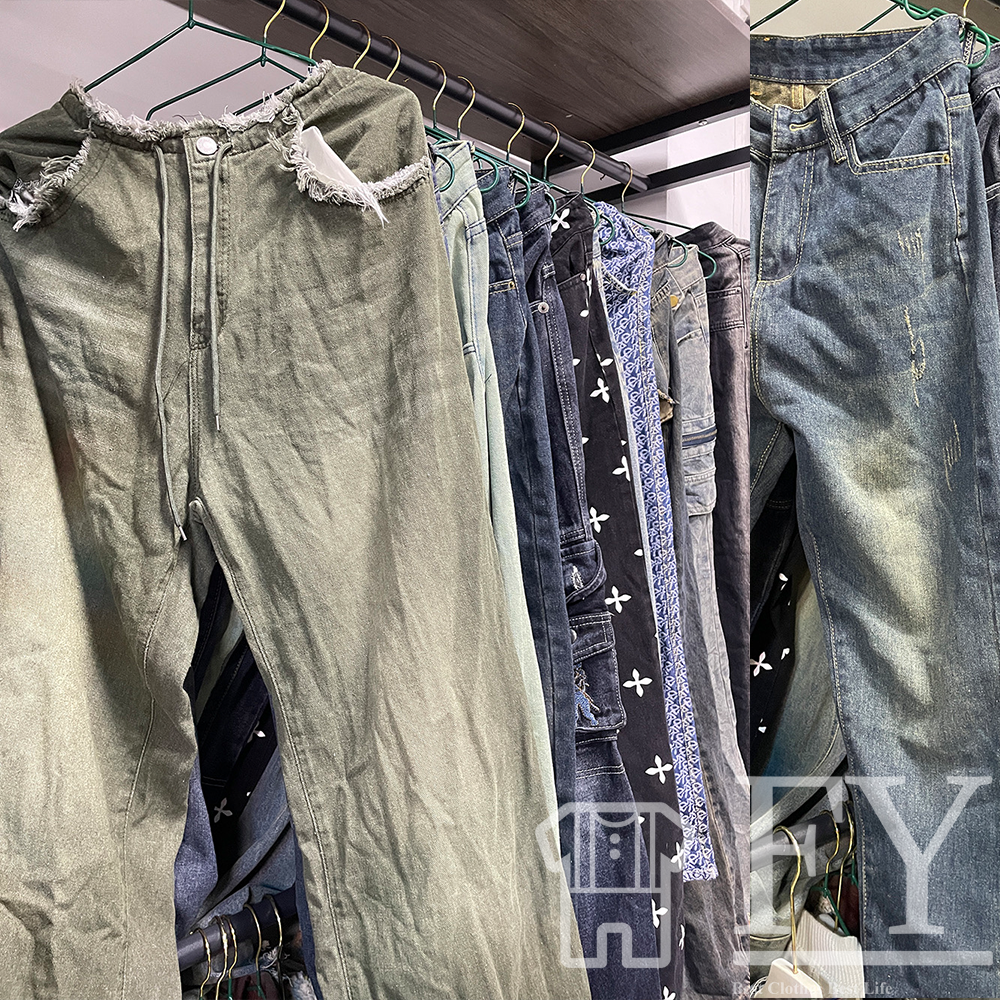 FengYang Jeans Used Clothes for Bales Used Jeans for Men Women Men Children Adult Grade A Factory Outlet