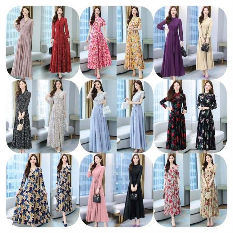 Wholesale High Quality South Korea 2024 Spring Summer New Frilly Lace Dress Women's Fluffy Sleeves Elegant Dress