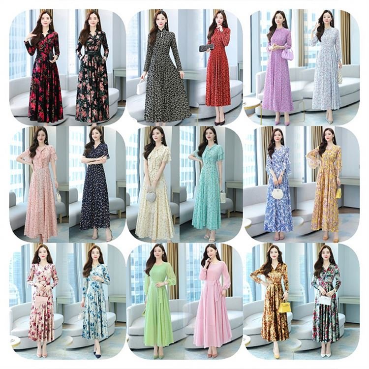 Wholesale High Quality South Korea 2024 Spring Summer New Frilly Lace Dress Women's Fluffy Sleeves Elegant Dress