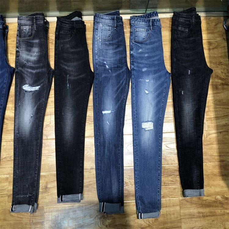 men garments clearance s Custom Causal Straight Used Jeans Wholesale Blue for Men