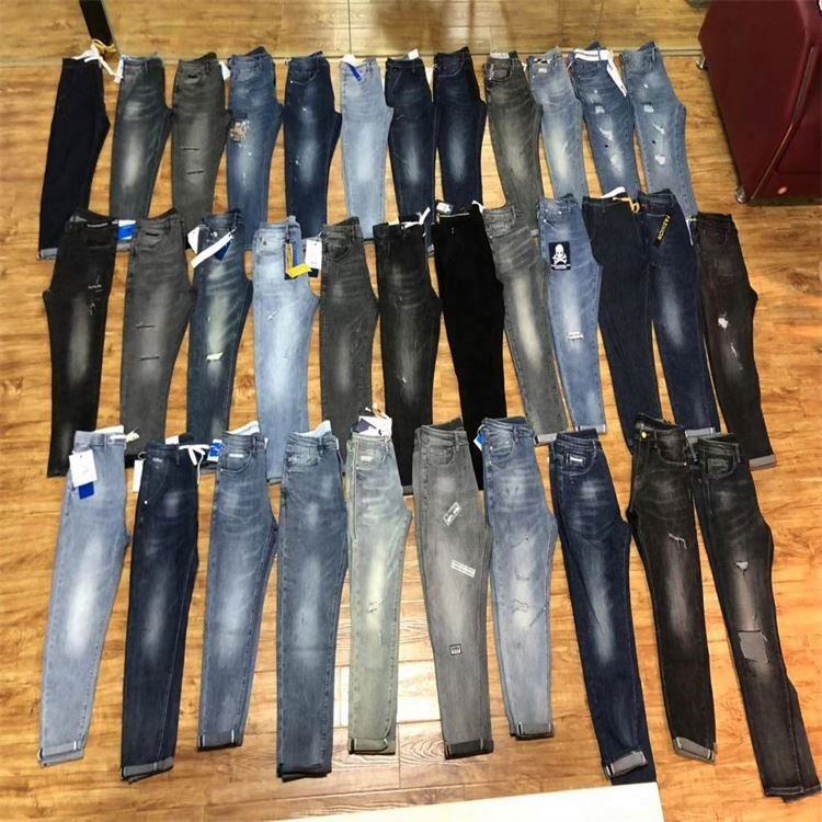 men garments clearance s Custom Causal Straight Used Jeans Wholesale Blue for Men