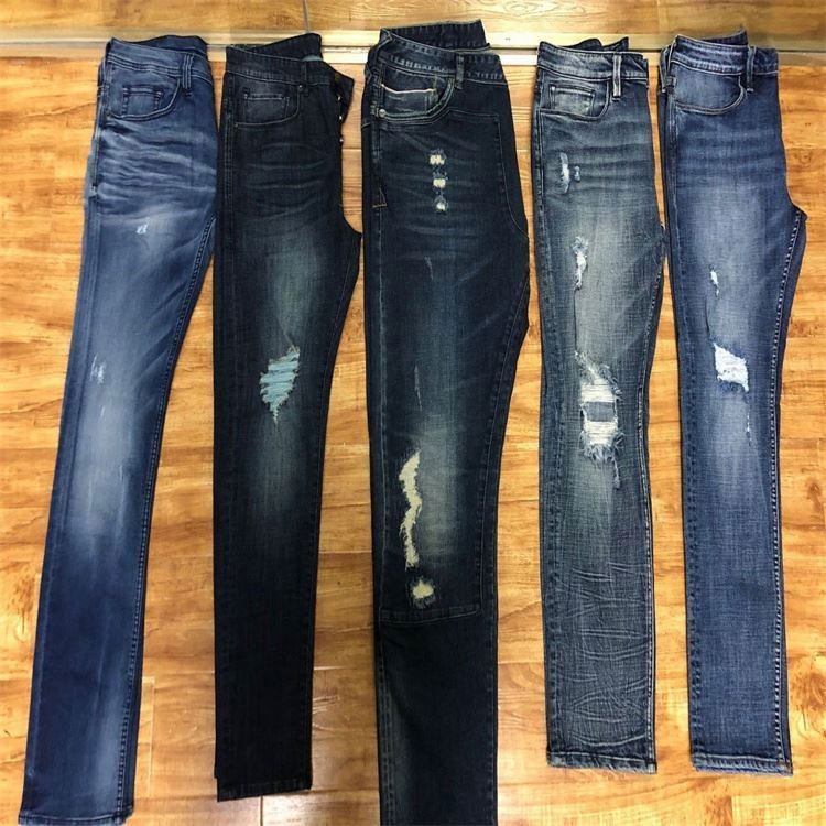 men garments clearance s Custom Causal Straight Used Jeans Wholesale Blue for Men