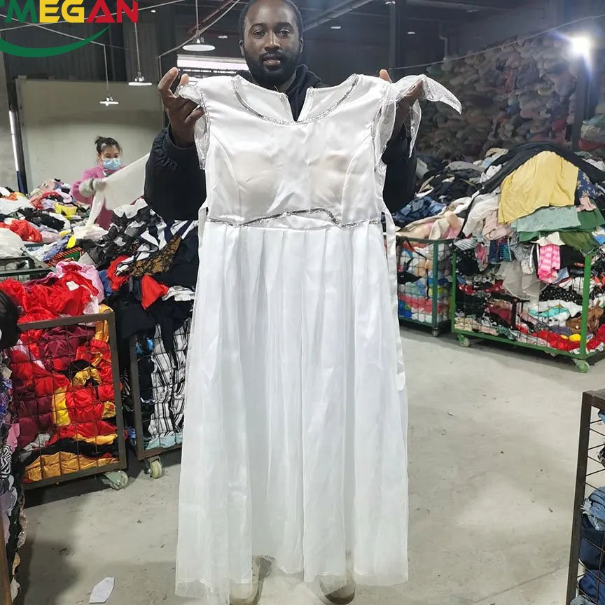 Megan Summer Korean New Style First Class Ladies Long Dress Bales 50kg 100kg Women Used Clothes